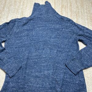 Gap Turtleneck Sweater Womens XS Blue Marled Cotton Blend Long Sleeve